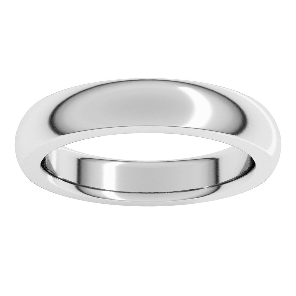 Platinum 4 mm Heavyweight Comfort-Fit Half Round Band Size 11.5