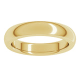 18K Yellow Gold 4 mm Heavyweight Comfort-Fit Half Round Band Size 8.5