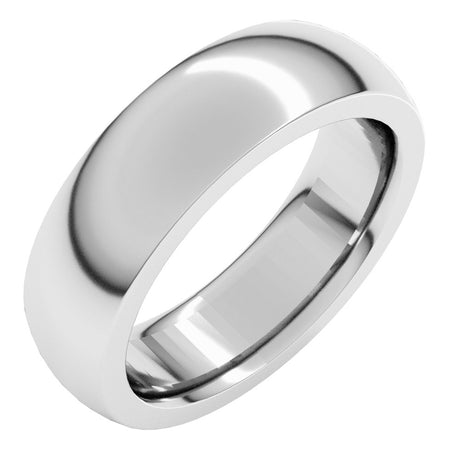 Sterling Silver 6 mm Heavyweight Comfort-Fit Half Round Band Size 14.5