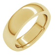 14K Yellow 6 mm Heavyweight Comfort-Fit Half Round Band Size 8