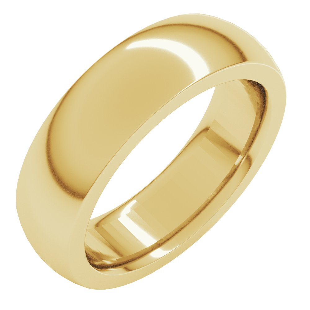 14K Yellow 6 mm Heavyweight Comfort-Fit Half Round Band Size 8