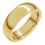 10K Yellow Gold 6 mm Heavyweight Comfort-Fit Half Round Band Size 11.5