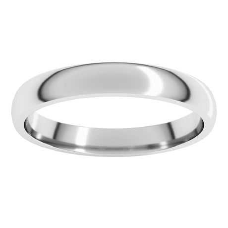 Sterling Silver 3 mm Lightweight Comfort-Fit Half Round Band Size 6