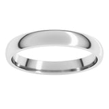 18K White Gold 3 mm Lightweight Comfort-Fit Half Round Band Size 7.5