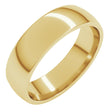 14K Yellow Gold 5.5 mm Lightweight Comfort-Fit Half Round Band Size 8