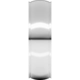 14K White 6 mm Stepped-Edge Comfort-Fit Half Round Band Size 10
