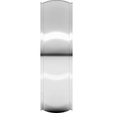 10K White 6 mm Stepped-Edge Comfort-Fit Half Round Band Size 7.5