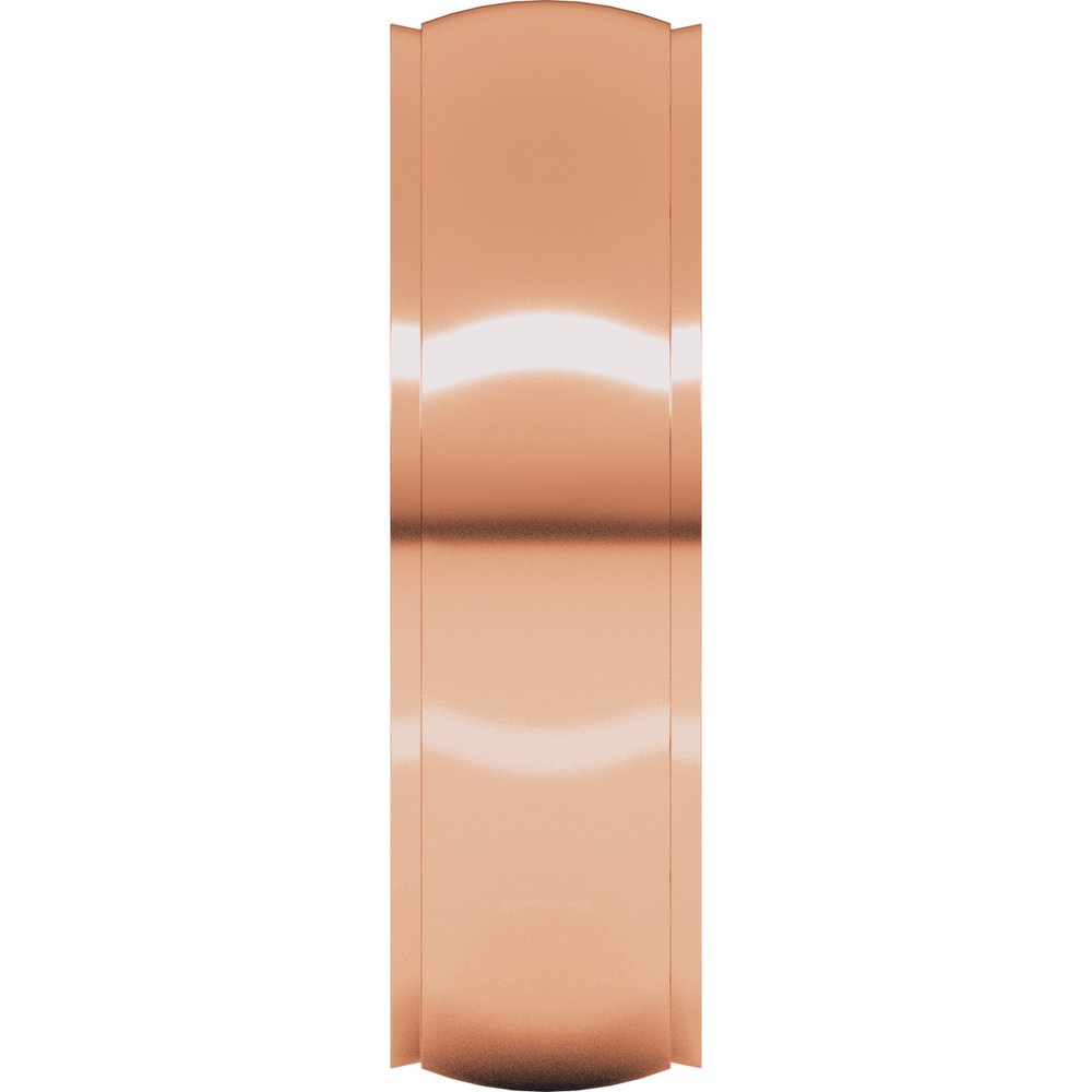 14K Rose 6 mm Stepped-Edge Comfort-Fit Half Round Band Size 10.5
