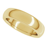 18K Yellow Gold 5 mm Heavyweight Comfort-Fit Half Round Band Size 9