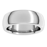 14K White Gold 7 mm Heavyweight Comfort-Fit Half Round Band Size 6