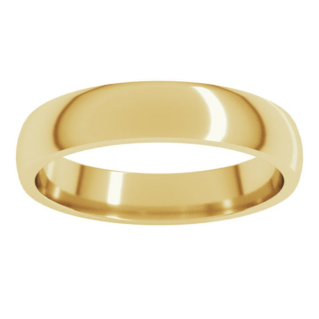 14K Yellow 4 mm Half Round Comfort Fit Light Band