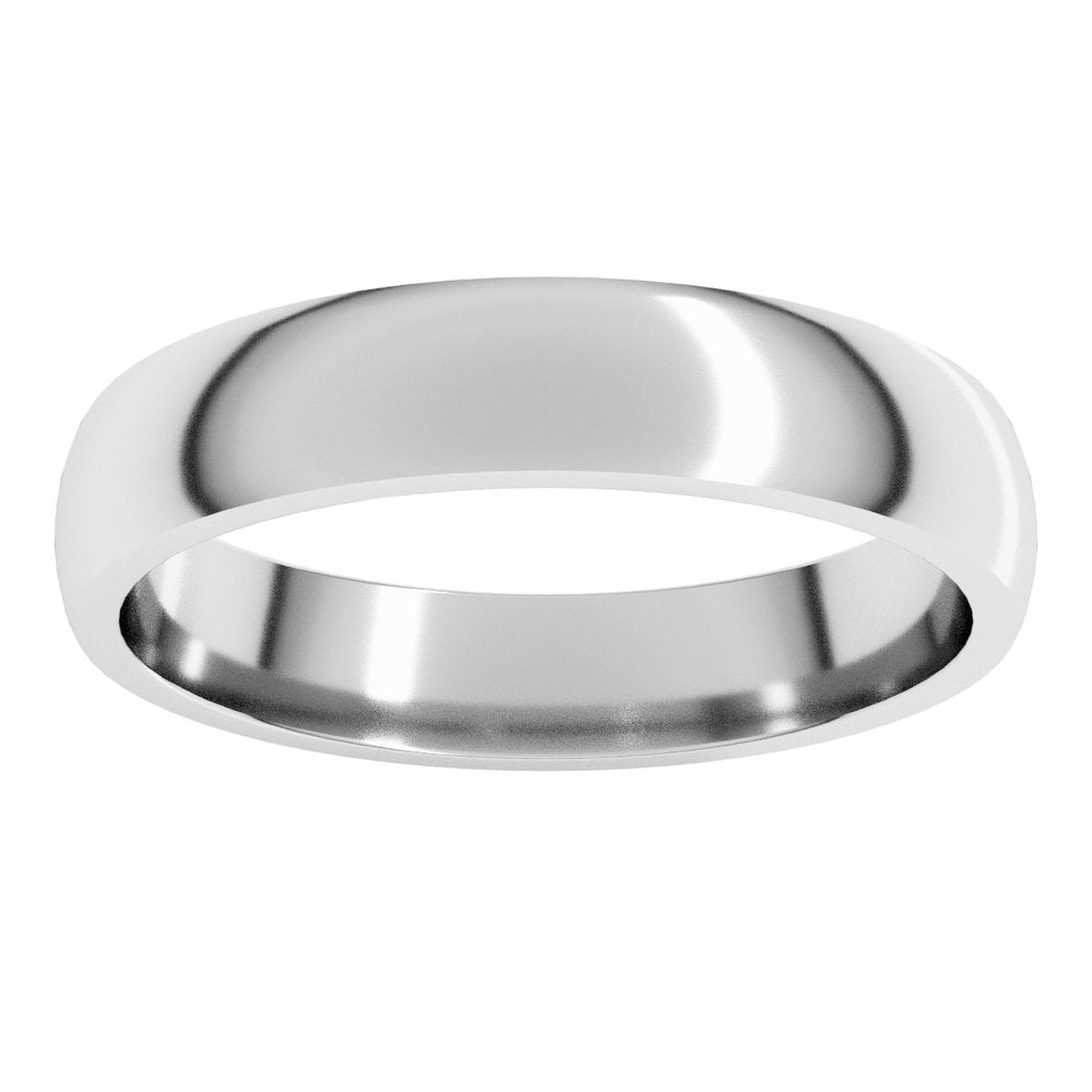 Platinum 4 mm Lightweight Comfort-Fit Half Round Band Size 10