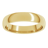 14K Yellow 4 mm Lightweight Comfort-Fit Half Round Band Size 10