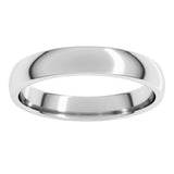 14K White Gold 3.5 mm Lightweight Comfort-Fit Half Round Band Size 6