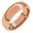 18K Rose 6 mm Comfort-Fit Half Round Band Size 10 