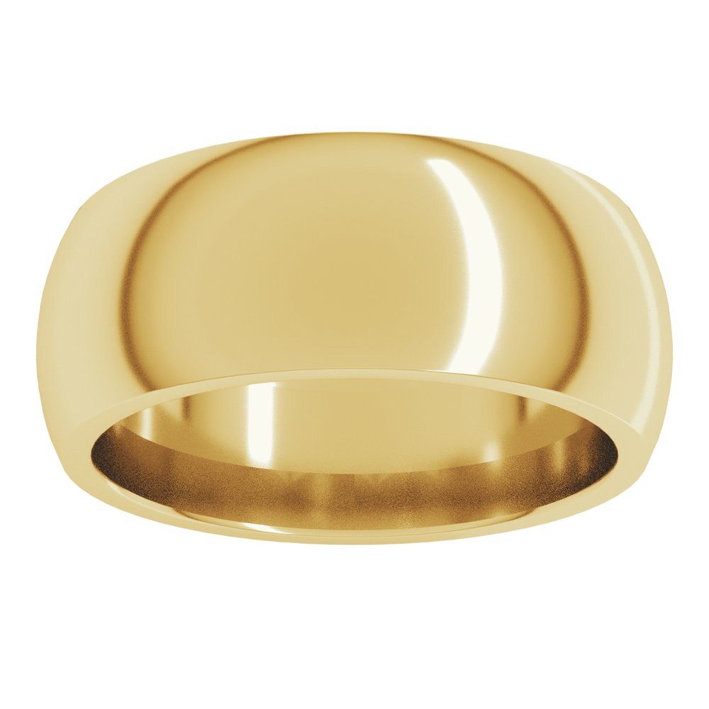 22K Yellow Gold 8 mm Comfort-Fit Half Round Band Size 10 