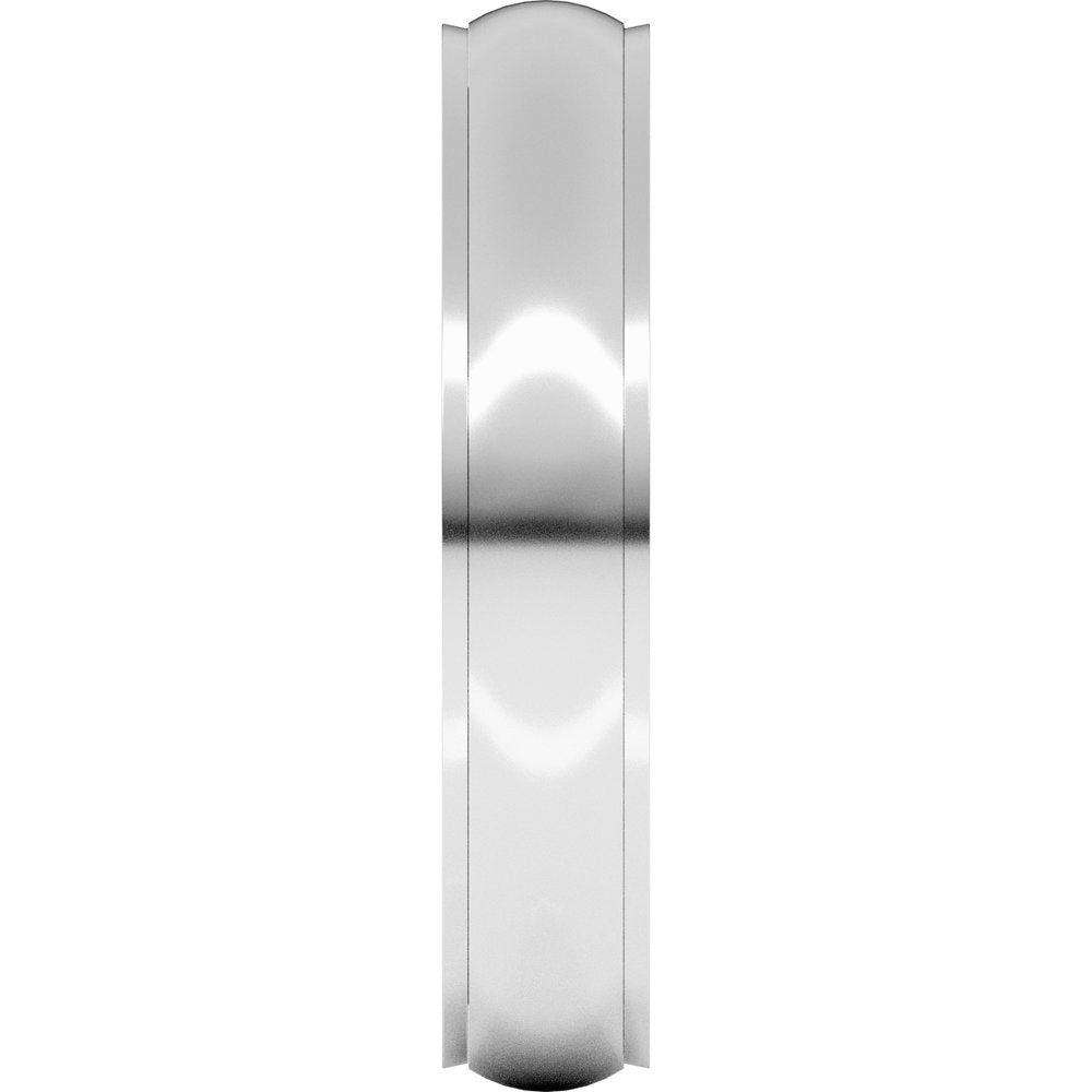 Platinum 4 mm Stepped-Edge Comfort-Fit Half Round Band Size 10
