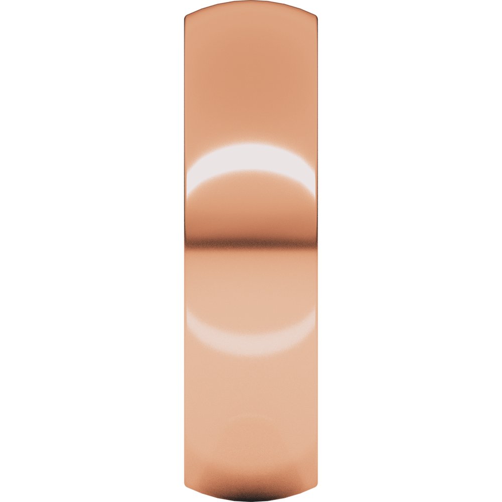 14K Rose Gold 6 mm Heavyweight Comfort-Fit Half Round Band Size 8