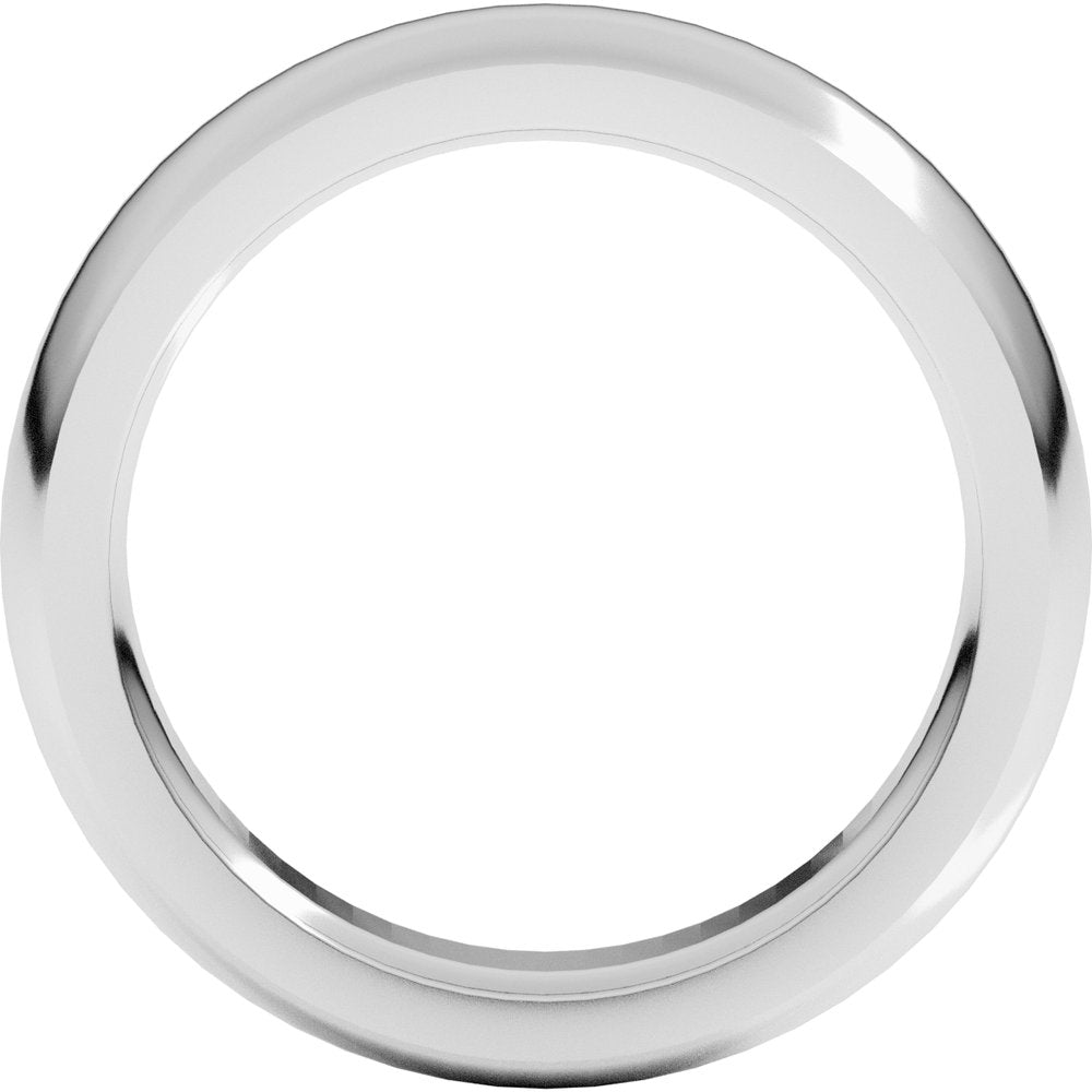 14K White Gold 5 mm Heavyweight Comfort-Fit Half Round Band Size 7.5