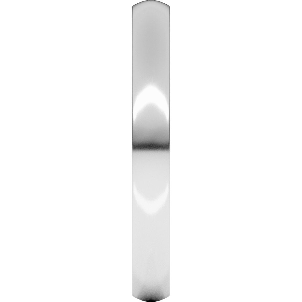 18K White Gold 2.5 mm Lightweight Comfort-Fit Half Round Band Size 6