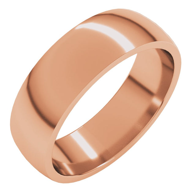 10K Rose Gold 6 mm Lightweight Comfort-Fit Half Round Band Size 10