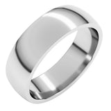 14K White Gold 6 mm Lightweight Comfort-Fit Half Round Band Size 6.5