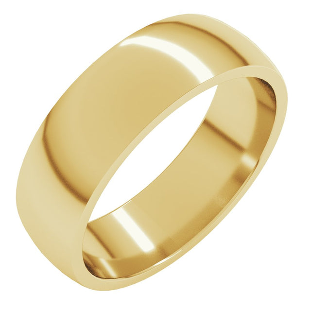 14K Yellow 6 mm Lightweight Comfort-Fit Half Round Band Size 4.5