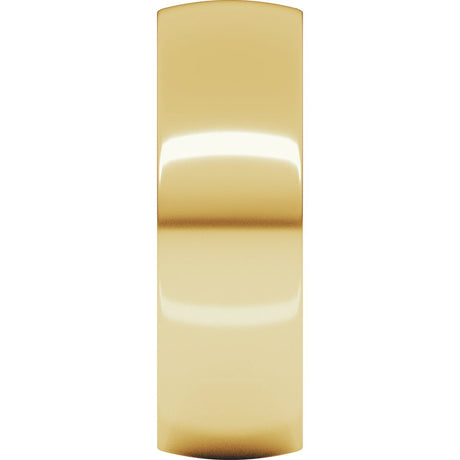 14K Yellow Gold 6.5 mm Lightweight Comfort-Fit Half Round Band Size 8.5