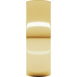 18K Yellow Gold 6.5 mm Lightweight Comfort-Fit Half Round Band Size 10