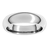 18K White Gold 5 mm Comfort-Fit Half Round Band Size 7.5 