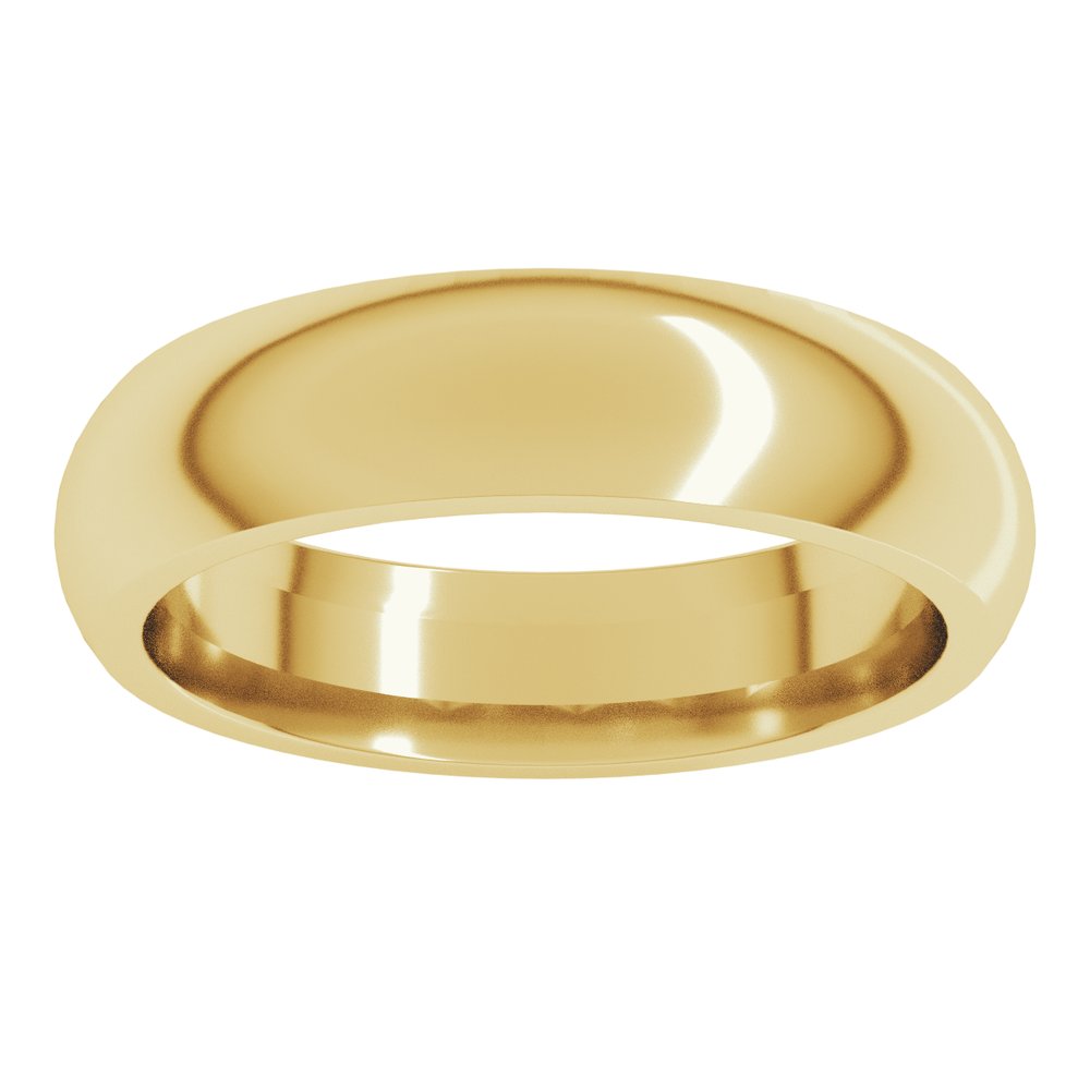 14K Yellow 5 mm Half Round Comfort Fit Band