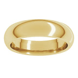 14K Yellow Gold 5 mm Comfort-Fit Half Round Band Size 4.5 
