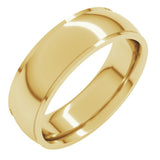 10K Yellow 6 mm Stepped-Edge Comfort-Fit Half Round Band Size 6.5