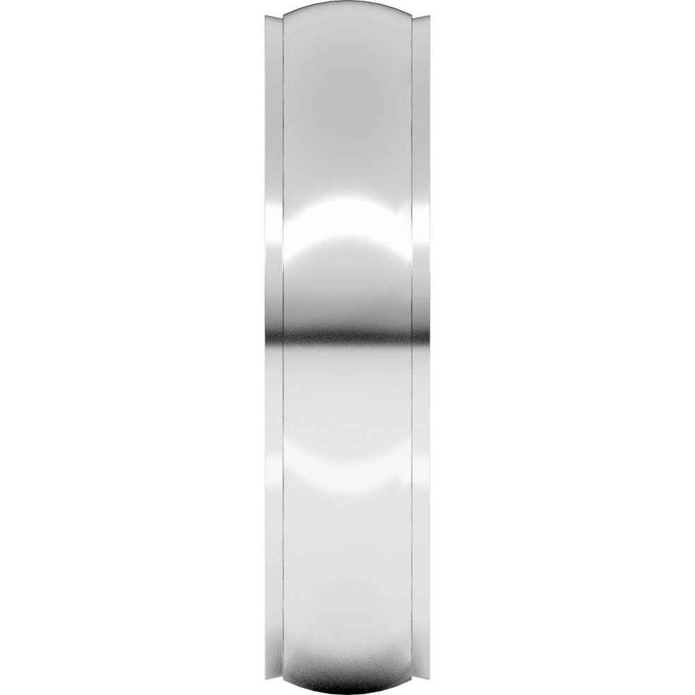 10K White 5 mm Stepped-Edge Comfort-Fit Half Round Band Size 12
