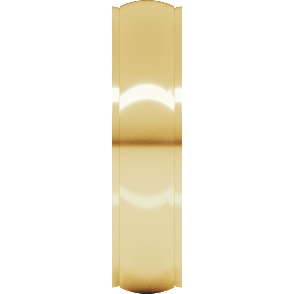 18K Yellow 5 mm Stepped-Edge Comfort-Fit Half Round Band Size 8.5