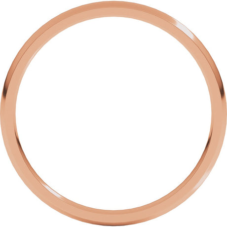 14K Rose 1.5 mm Half Round Comfort Fit Light Band