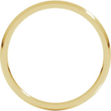 14K Yellow Gold 1.5 mm Lightweight Comfort-Fit Half Round Band Size 4