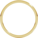 14K Yellow 1.5 mm Half Round Comfort Fit Light Band