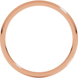 10K Rose 1.5 mm Half Round Comfort Fit Light Band Size 6.5