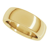 14K Yellow Gold 7 mm Heavyweight Comfort-Fit Half Round Band Size 10