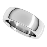 14K White Gold 7 mm Heavyweight Comfort-Fit Half Round Band Size 6