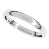 14K White Gold 2.5 mm Lightweight Comfort-Fit Half Round Band Size 4