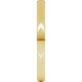 18K Yellow Gold 2 mm Lightweight Comfort-Fit Half Round Band Size 3.5