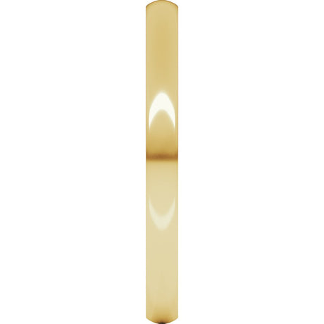14K Yellow Gold 2 mm Lightweight Comfort-Fit Half Round Band Size 2.5