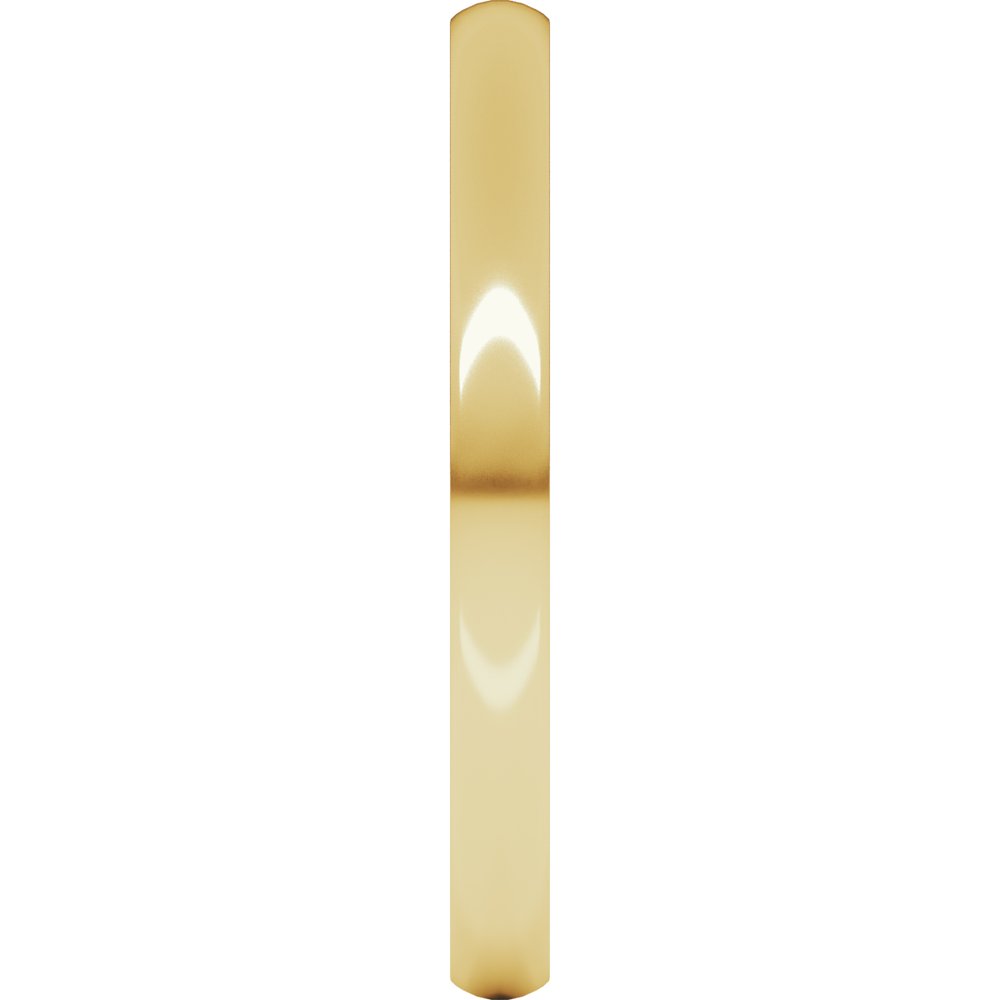14K Yellow 2 mm Lightweight Comfort-Fit Half Round Band Size 10