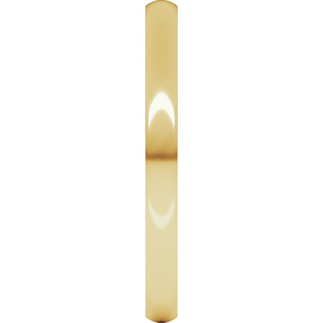 14K Yellow 2 mm Lightweight Comfort-Fit Half Round Band Size 10