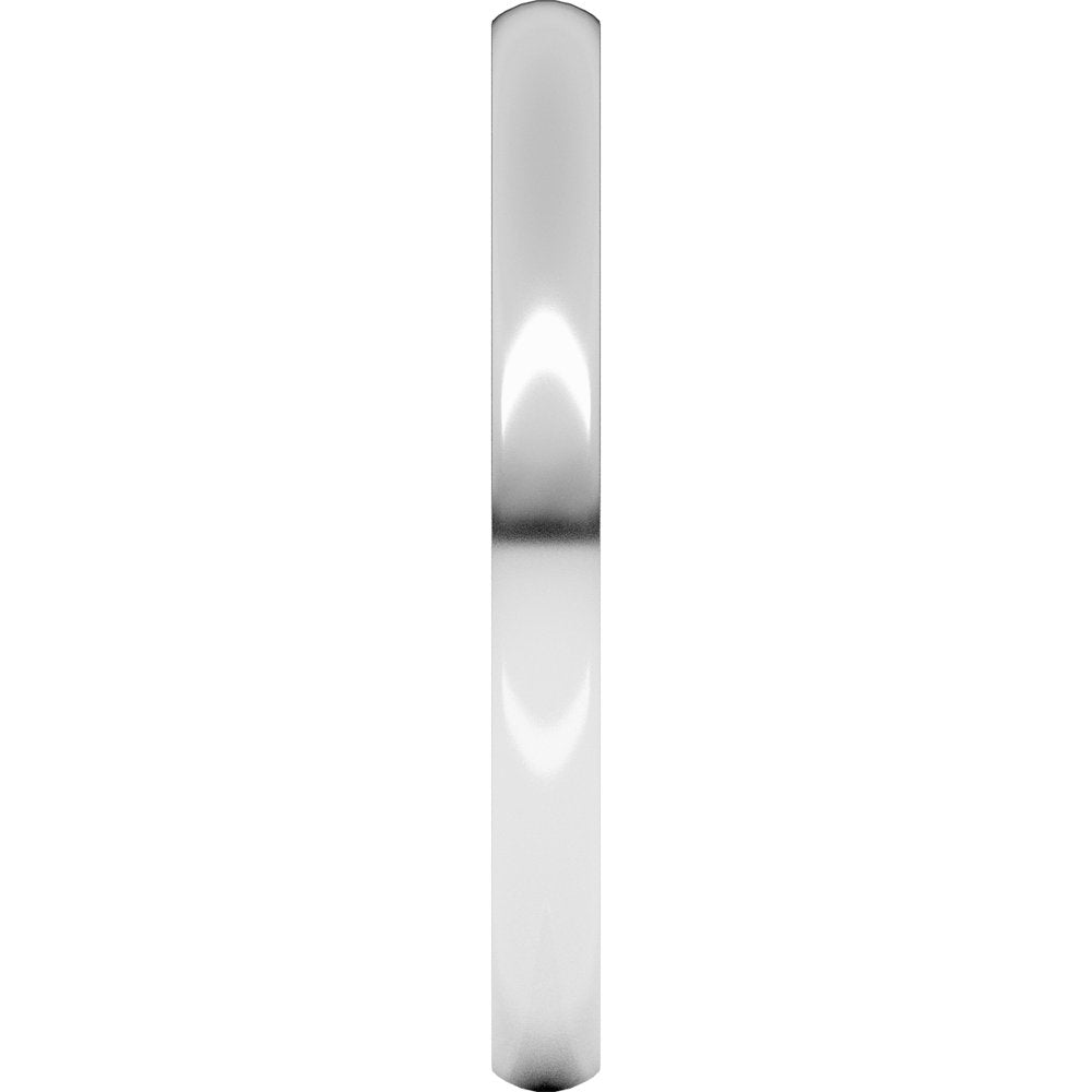 10K White Gold 2 mm Lightweight Comfort-Fit Half Round Band Size 4.5
