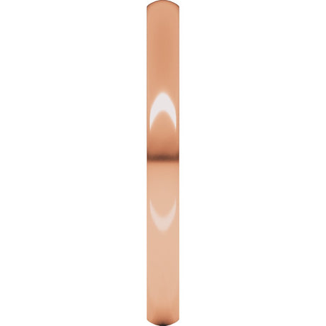 18K Rose Gold 2 mm Lightweight Comfort-Fit Half Round Band Size 4.5