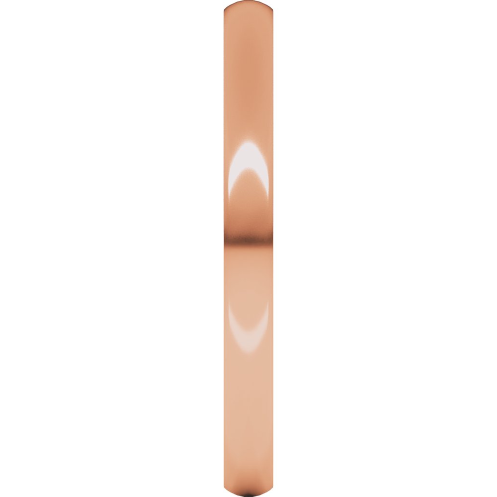 18K Rose 2 mm Half Round Comfort Fit Light Band Size 7.5
