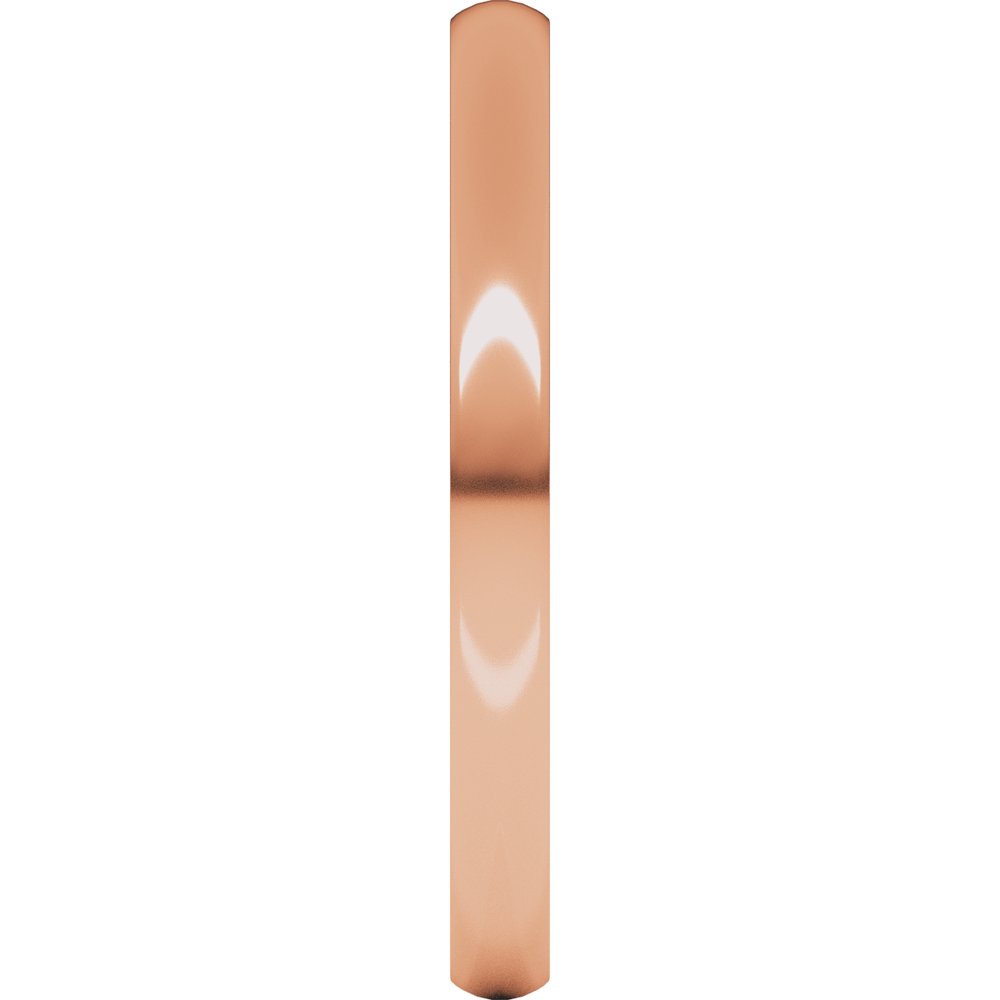 10K Rose Gold 2 mm Lightweight Comfort-Fit Half Round Band Size 6
